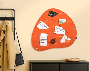 Organic pinboard with slots for pinning and sticking, felt memo board, kitchen pinboard, beautiful office pinboard, home office memo board (OKO3)