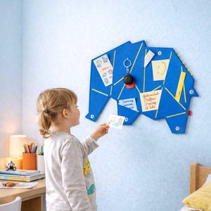 Pinnwand Elefant aus Filz zum Stecken und Pinnen, Memoboard Kinder, Pinnwand Tier für Kinderzimmer, nützliches Geschenk für Kinder (ELE)