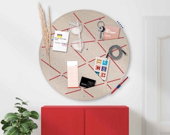 Memo board for sticking and pinning in a circle shape, modern vision board for the office, cool kitchen pin board, colored pin board for children's room (CIR)