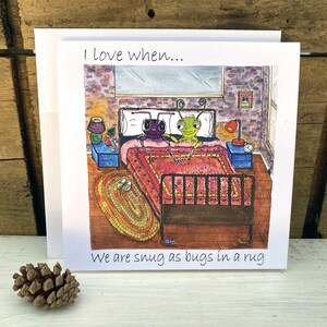 Illustration Grußkarte mit Umschlag, Valentinstag Liebeskarte, All-Anlass-Karten, Ich liebe dich Geschenk, Aquarell Notecard, romantische Karte
