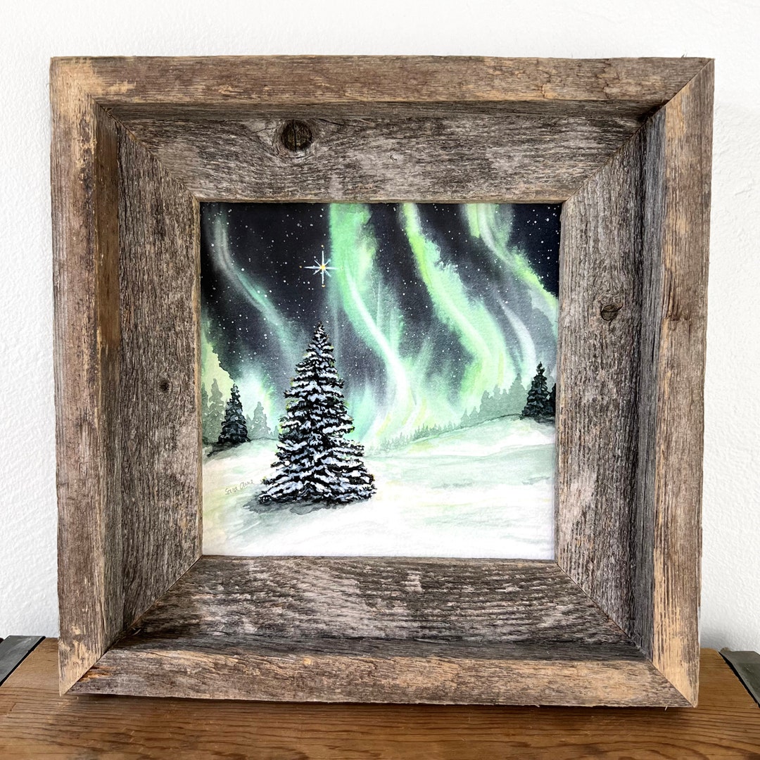 Northern Lights Art Print Christmas Print Aurora Borealis Etsy