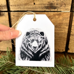 Luxury gift tags, large gift tags for all-occasions, Woodland wildlife, watercolor gift tags, bear, fox, owl gift tags, woodsy gift Ole Griz