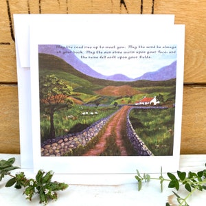 Irische Segenskarte, Irland Grußkarte mit Umschlag, St. Patricks Day, Cottagecore, Cottagecore Karte