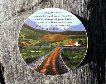 Pegatina de Irlanda, vinilo impermeable, bendición irlandesa, día de San Patricio, pegatina para portátil, regalo para calcetines, pegatina para botella de agua
