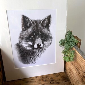 Forest Fox Illustration fine art giclee print, rustic home decor wall art for wildlife and nature lover, wall decor for cabin, lakehouse