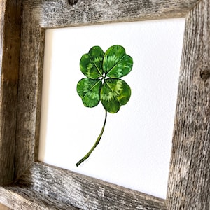 Impression d’art de trèfle à quatre feuilles, impression d’art botanique, impression de Saint-Patrick aquarelle chanceuse trèfle à quatre feuilles, œuvre d’art d’Irlande, illustration de trèfle
