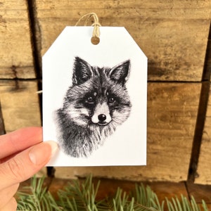 Luxury gift tags, large gift tags for all-occasions, Woodland wildlife, watercolor gift tags, bear, fox, owl gift tags, woodsy gift Forest Fox