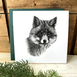 Carte de voeux renard avec enveloppe, carte toutes occasions, carte animal pour un amoureux de la nature, carte de correspondance renard