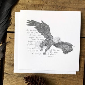 Eagle christelijke kaart, Jesaja 40:31 Bijbelverskaart, wenskaart aanmoediging, christelijk geschenk, blanco kaart, kunstkaart, schriftkaart