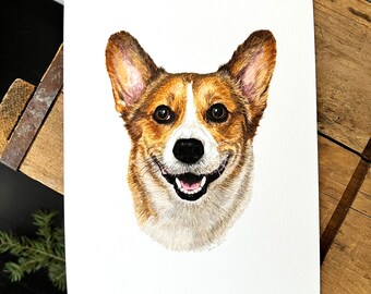 Corgi dog print, pet art print, Corgi painting, dog watercolor illustration, Corgi lover gift, Pet gift, Corgi artwork, Corgi gift, dog love