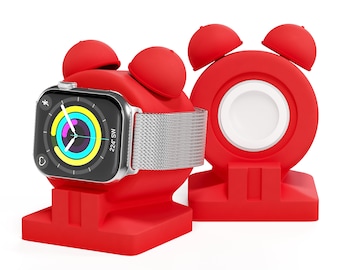 Apple Watch Charger Stand for IWatch Series 8/7/6/Se/5/4/3/2/1 Silicone Charging Dock Holder Accessories, Watch Nightstand Mode Station