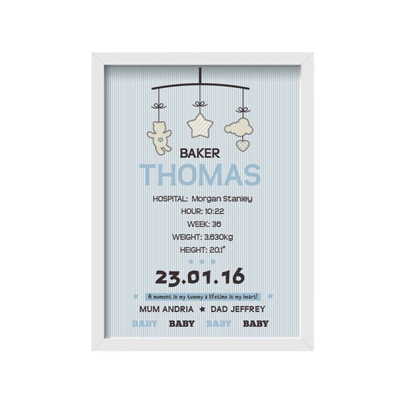framed personalized birth announcement baby boy coming home etsy baby boy birth announcement ideas