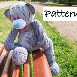 Bear TEDDY PATTERN XL size quality crochet soft toy perfect gift, extra big bear, birthday, stuffed plushie animal Easter