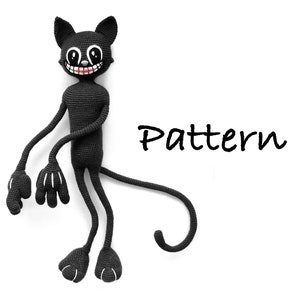 NOT A TOY! Pdf Cartoon cat crochet pattern, amigurumi soft toy, stuffed plushie, Halloween