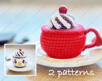 Cup of Cocoa Crochet Pattern PDF + Video, Christmas Crochet Pattern, Amigurumi Mug, Christmas Tree Ornament, DIY Holiday Decor