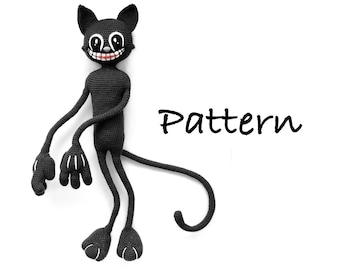 KEIN SPIELZEUG! Pdf Cartoon Katze Häkelanleitung, Amigurumi Stofftier, Plüschtier, Halloween