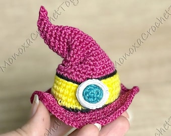 Pdf WITCH HAT crochet pattern + video, amigurumi digital crochet tutorial, DIY gift, crochet ornament, Halloween decoration