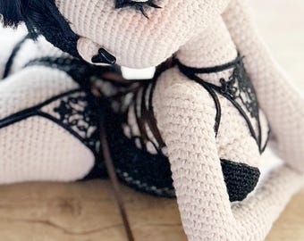 BODYSUIT for a pin-up girl Crochet Pattern PDF with Video Guide | Intermediate Tutorial in English | Doll's Outfit Pattern DIY Birthday
