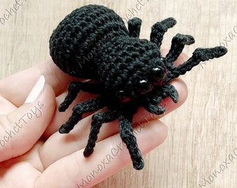 Pdf SPIDER crochet pattern, amigurumi digital crochet tutorial, Halloween decoration, DIY scary soft amigurumi spider, photo, video tutorial