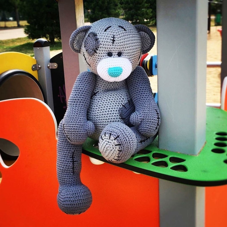 BEAR TEDDY unique handmade XL size quality crochet soft toy | Etsy