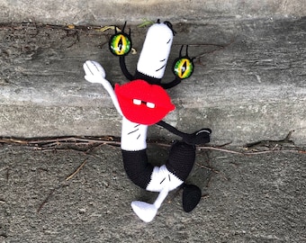 Pdf Oblina crochet pattern + video, monster digital crochet tutorial, REAL MONSTERS, 90th kids, crochet monster, DIY crochet gift, Birthday