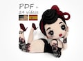 Pin-Up Girl Amigurumi Crochet Pattern PDF with 24 Video Tutorials | Advanced Doll Tutorial in English Spanish | Sexy Doll DIY Valentine