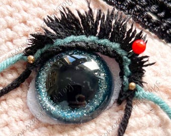 Pdf EYELASHES crochet pattern + video, amigurumi digital crochet tutorial, crochet doll decoration, handmade eyelashes, DIY gift Birthday