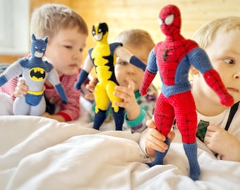 Pdf SUPERHEROES - 3 crochet patterns, amigurumi digital crochet tutorial, crochet male body, crochet man pattern, Birthday present, Summer