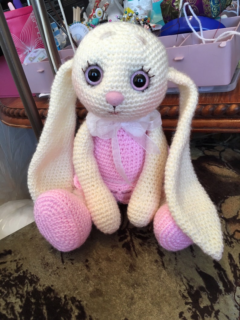 CROCHET PATTERN of longeared pink BUNNY soft toy how to Etsy