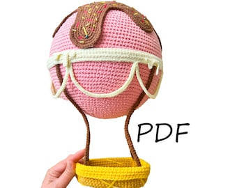 Crochet Pattern – Ice Cream Hot Air Balloon (PDF + Bonus Videos) | Crochet Doll Tutorial in English | Flying Baloon DIY Birthday present