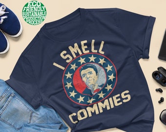 Camiseta de Ronald Reagan "Huelo a comunistas" - Humor político