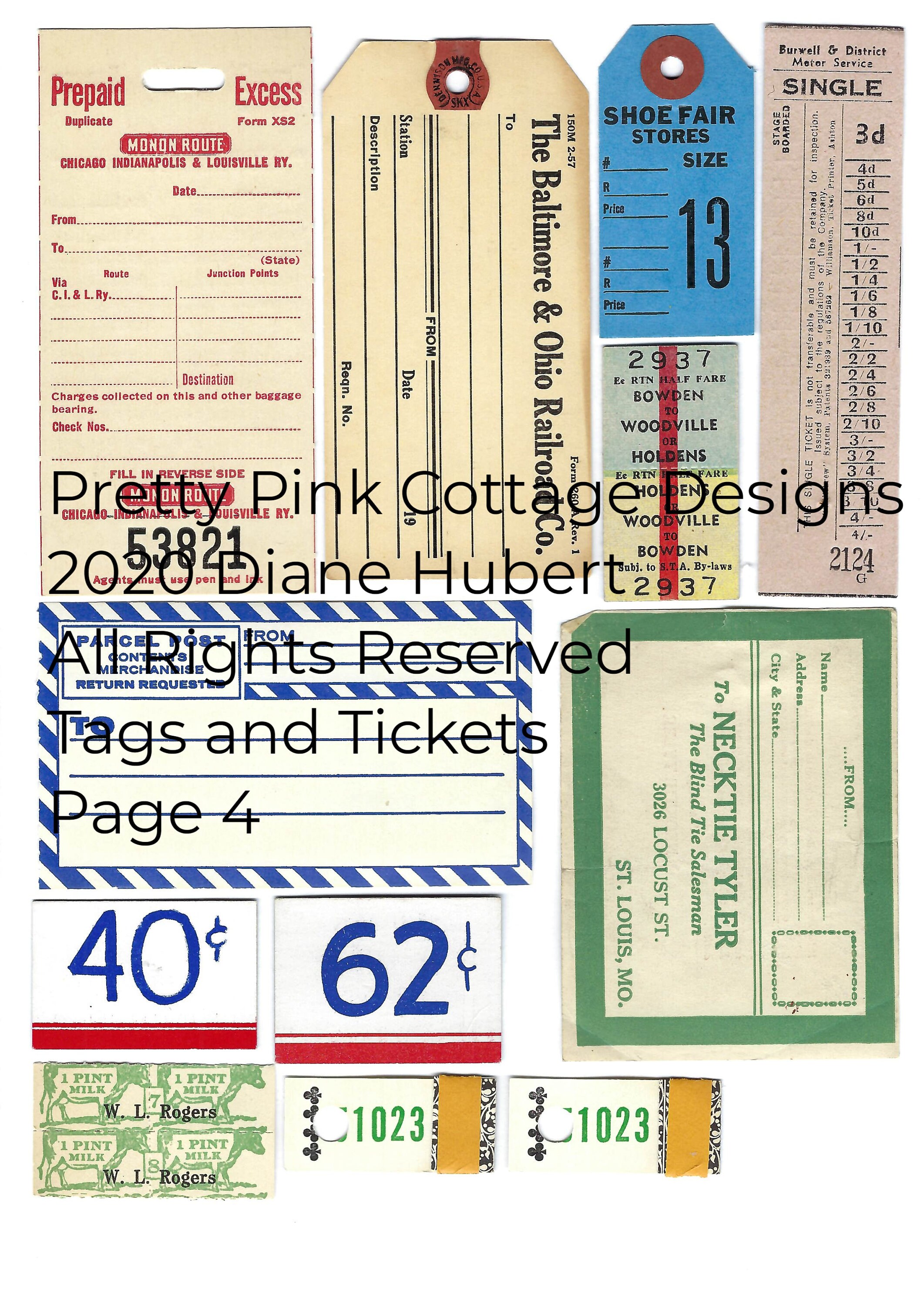 Tickets and Tags Digital Download Etsy Canada