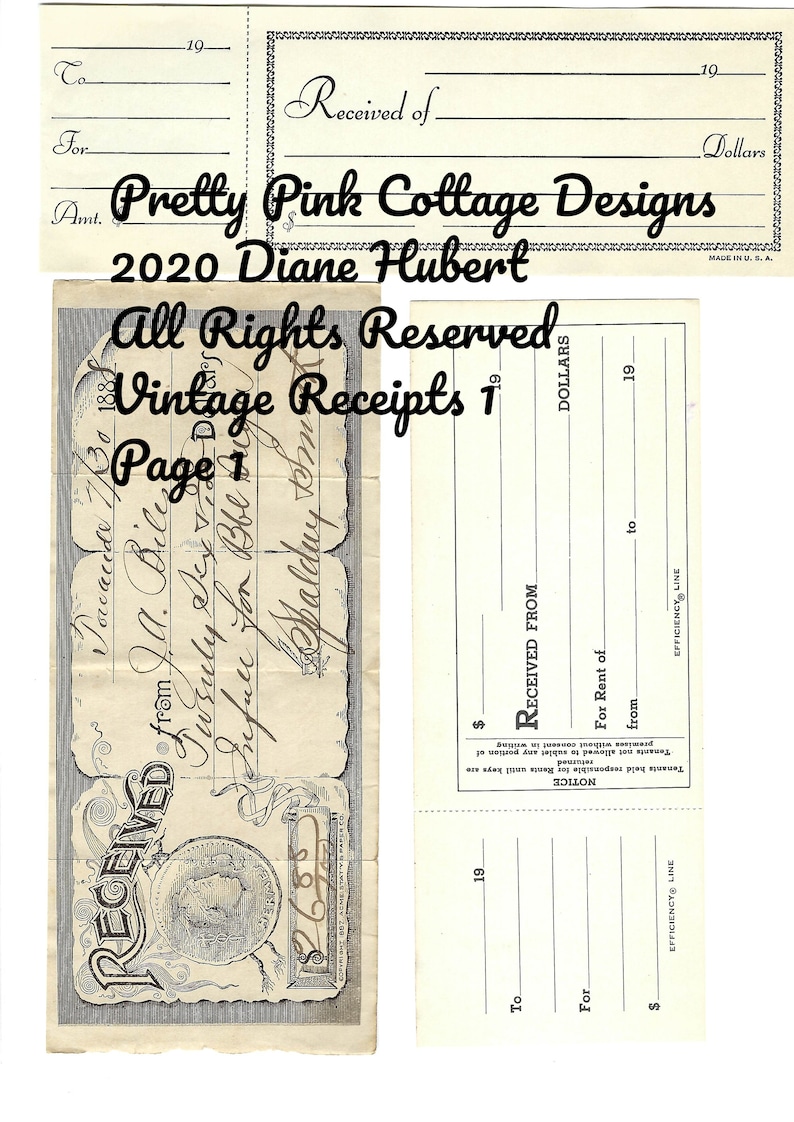 vintage receipts 1 etsy