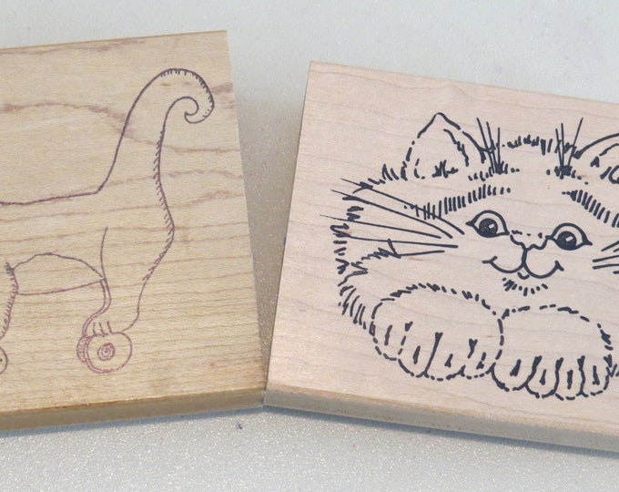 Cat Rubber Stamps Etsy