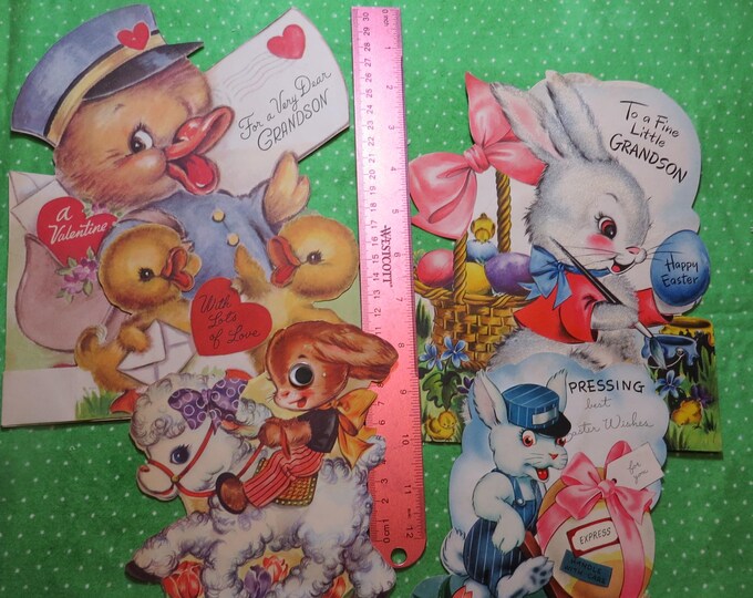 Large Vintage Easter Cards Set of 4 - Etsy