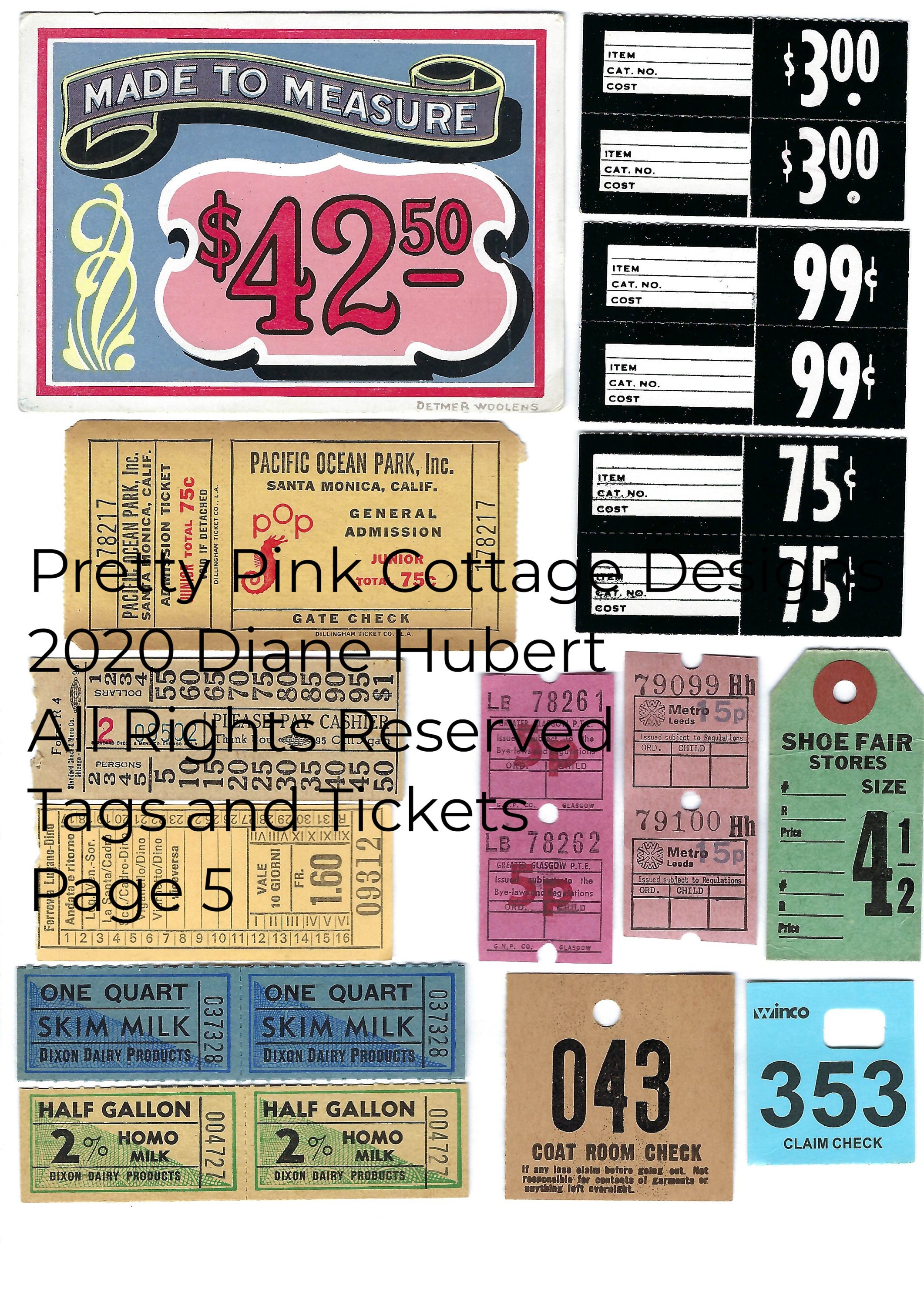 Tickets and Tags Digital Download Etsy Canada