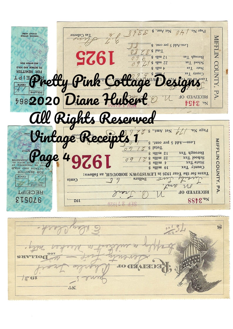 vintage receipts 1 etsy