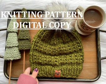 Knitting Pattern | The Theo Beanie | Digital Copy Only | Beanie Pattern | Winter Beanie | Adult Size | Folded or non Folded Brim