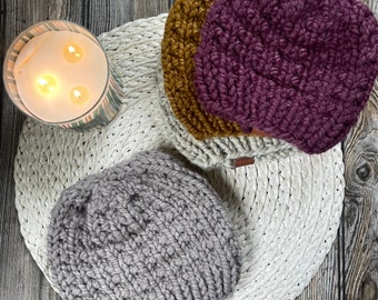 Knit Beanie Pattern | Eleanor Beanie | Knit Pattern | Digital Download | Kids Beanie | Baby Beanie | Winter Beanie | Beginner Pattern