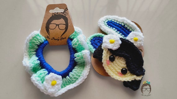 Disney Princesses Handmade Crochet Hair Accessories Set Hair Clips Hair Tie Scrunchies Elsa Anna Belle Cinderella Aurora Rapunzel Ariel Etsy UK