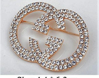 Classic Crystal "G" large Designer Brooch