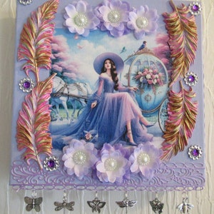 Canvas Art, Mixed Media,  Wall Hanging with  butterfly charms.