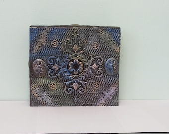 Caja Steampunk, Arte de Técnica Mixta, Caja de Joyas Única