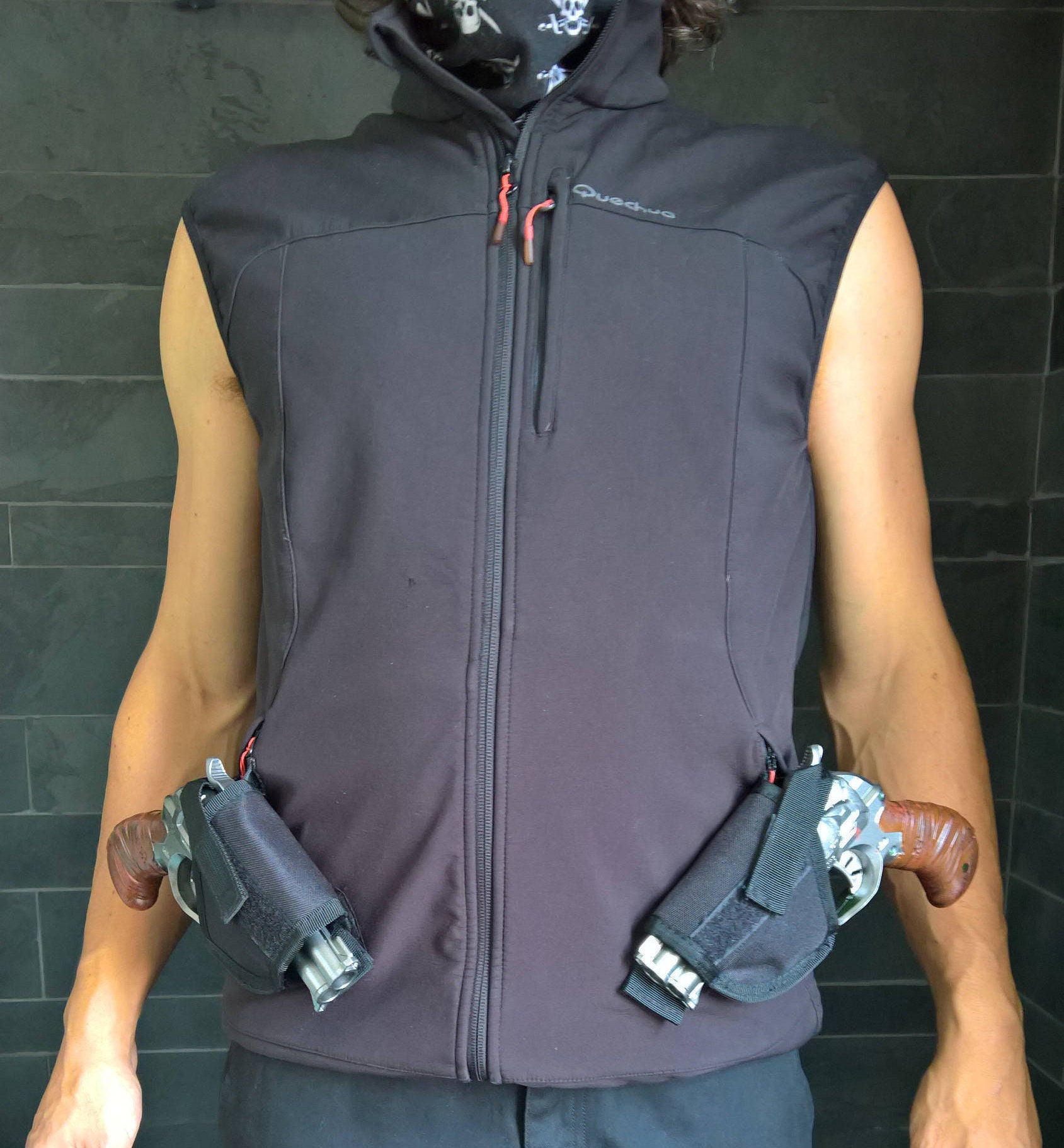 Prop Gun vest with 2 Custom painted Nerf Doublestrike with | Etsy