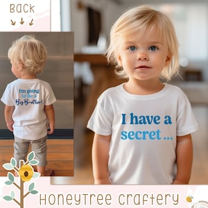 Big Brother Announcement - I Have a Secret & I'm Going to be a Big Brother! Digital Design Bundle, New Baby Announcement, Toddler Shirt SVG