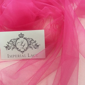Fuchsia pink tulle fabric, Fuchsia pink Soft tulle fabric sell by the Meter, Premium soft tulle fabric, pink tulle, Tulle fabric, T00144