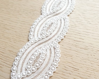 Elegant Snow White Lace - French Alençon Bridal Lace for Gowns & Veils  MB00326