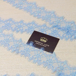 Blue Lace Trim, French Lace, Chantilly Lace, Bridal lace trim, Wedding Lace trim, Blue Lace, Lace by the yard, Lingerie Lace MK00516