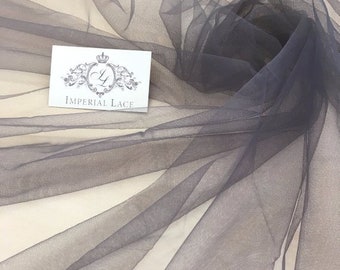 Tissu de tulle gris, Filet gris lingerie, tissu net gris, tissu de filet de lingerie, tulle non élastique, T00127