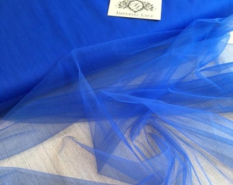 Blue tulle fabric, Lingerie net, Mesh fabric, Polyamide tulle, Tulle for dress, Tutu skirt tulle, Fabric by the yard, Dress fabric T00212